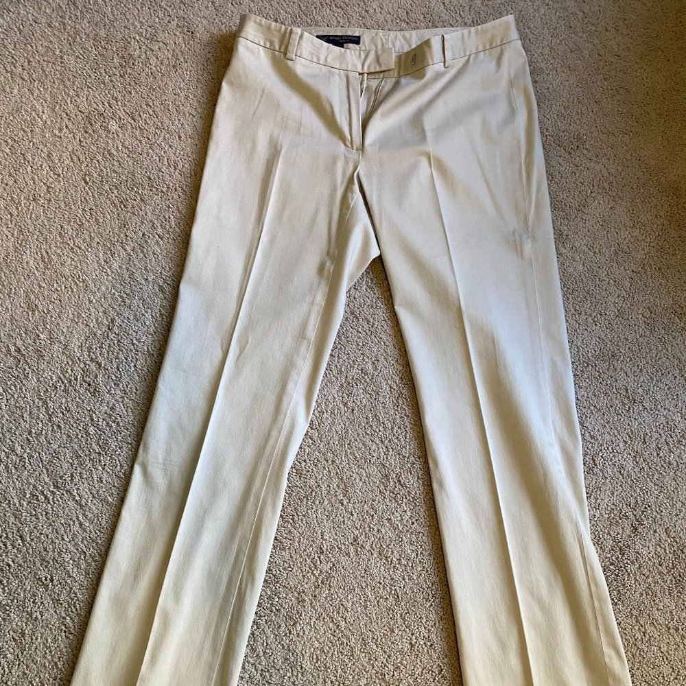Brooks Brothers Cream Straight Leg Dress Pants